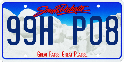 SD license plate 99HP08