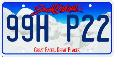 SD license plate 99HP22