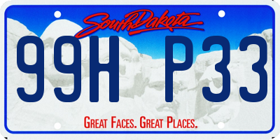 SD license plate 99HP33