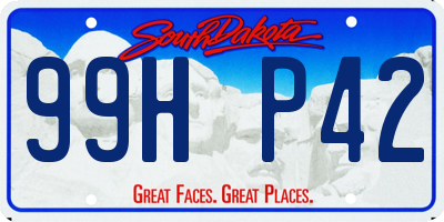 SD license plate 99HP42