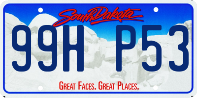 SD license plate 99HP53