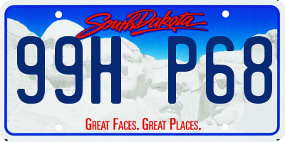 SD license plate 99HP68