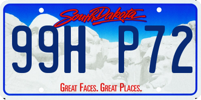 SD license plate 99HP72