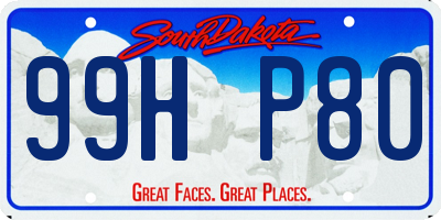SD license plate 99HP80
