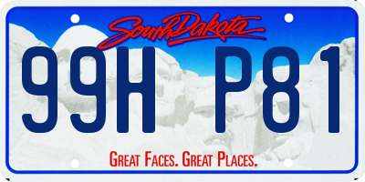 SD license plate 99HP81