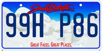SD license plate 99HP86
