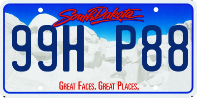 SD license plate 99HP88