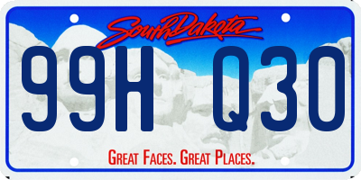 SD license plate 99HQ30