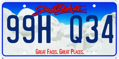 SD license plate 99HQ34