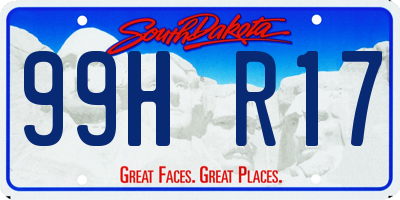 SD license plate 99HR17