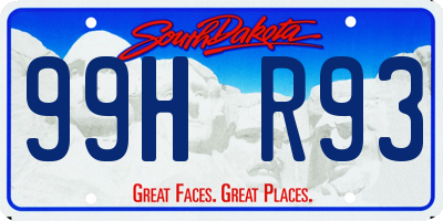 SD license plate 99HR93