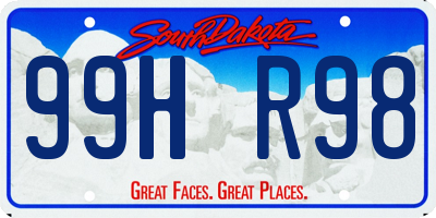 SD license plate 99HR98