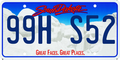 SD license plate 99HS52