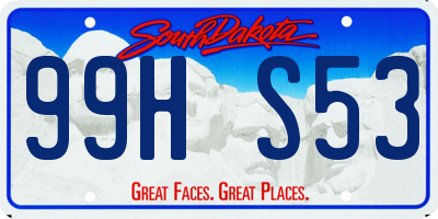 SD license plate 99HS53