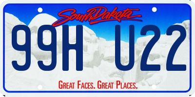SD license plate 99HU22