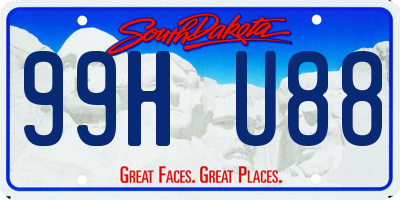 SD license plate 99HU88