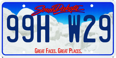 SD license plate 99HW29