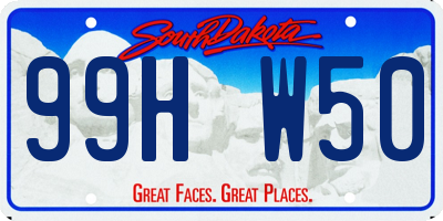 SD license plate 99HW50
