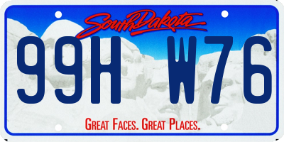 SD license plate 99HW76