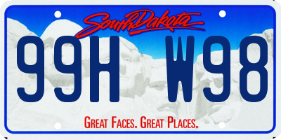 SD license plate 99HW98