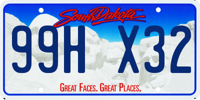 SD license plate 99HX32