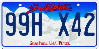 SD license plate 99HX42