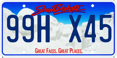 SD license plate 99HX45