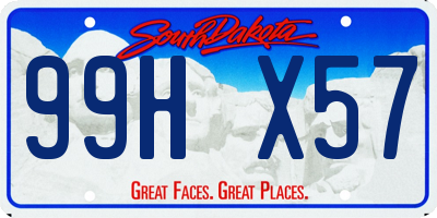 SD license plate 99HX57