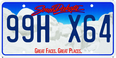 SD license plate 99HX64