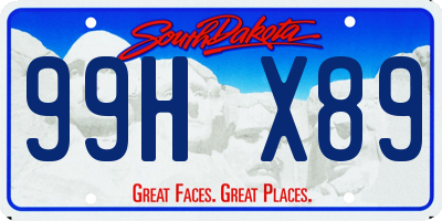 SD license plate 99HX89