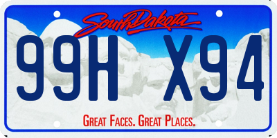 SD license plate 99HX94