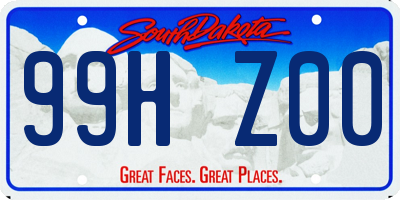 SD license plate 99HZ00