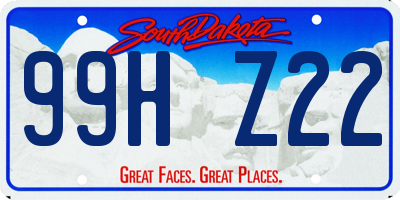 SD license plate 99HZ22
