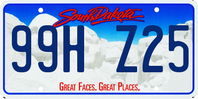 SD license plate 99HZ25