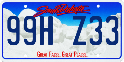 SD license plate 99HZ33