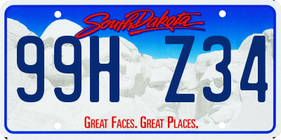 SD license plate 99HZ34