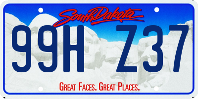 SD license plate 99HZ37