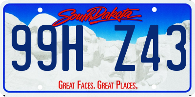 SD license plate 99HZ43