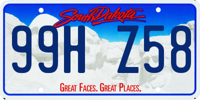 SD license plate 99HZ58