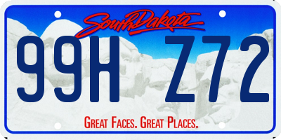 SD license plate 99HZ72