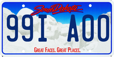 SD license plate 99IA00