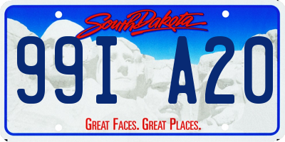 SD license plate 99IA20
