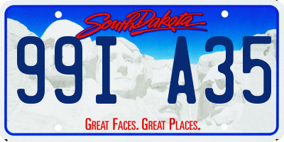 SD license plate 99IA35