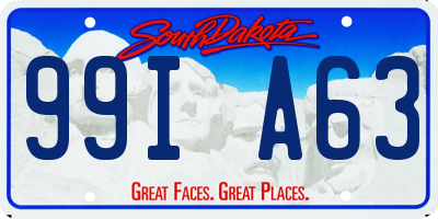 SD license plate 99IA63