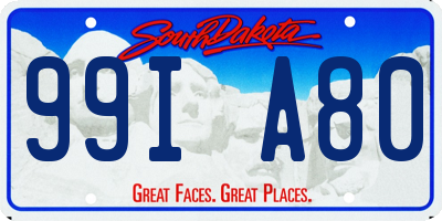 SD license plate 99IA80