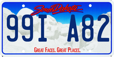 SD license plate 99IA82