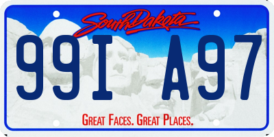 SD license plate 99IA97