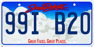 SD license plate 99IB20
