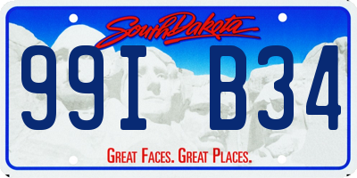 SD license plate 99IB34