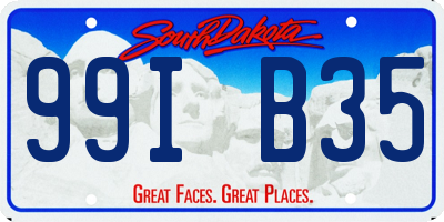 SD license plate 99IB35
